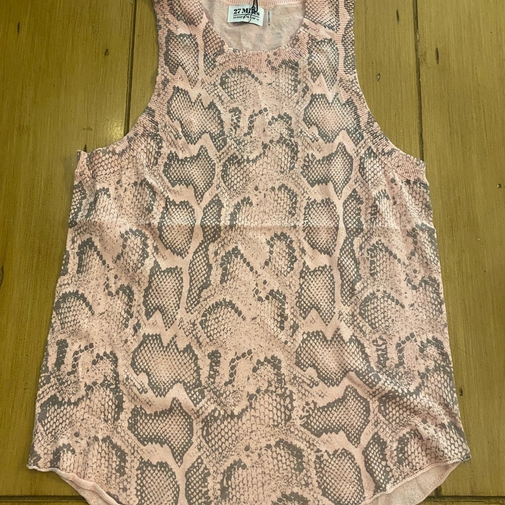 Women’s Sleeveless Pink Animal Print Snakeskin New S/M Mischa Top - Picture 14 of 16